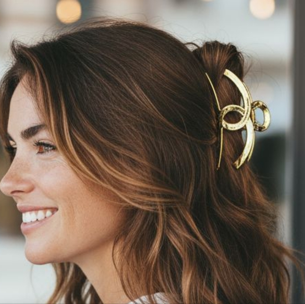 Large Fashion Chic Hair Claw | Available In Gold Or Silver